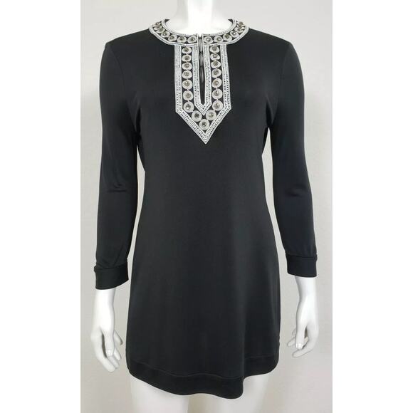 Tory Burch 100% Silk Tunic Top with Crystal Embellishment - Picture 1 of 11